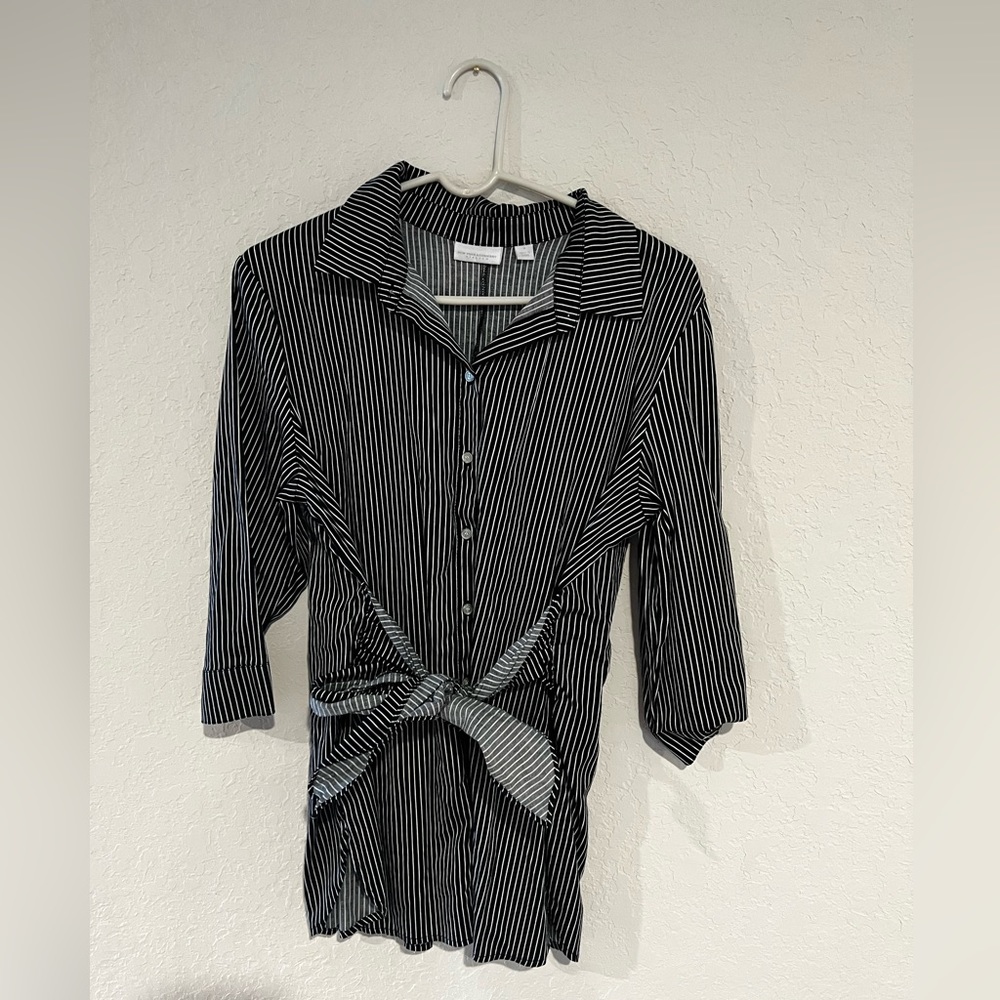NY & CO Striped Mid Sleeve Shirt